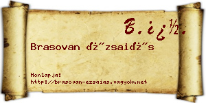 Brasovan Ézsaiás névjegykártya